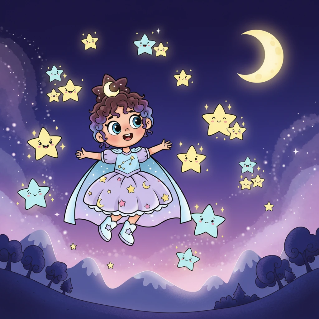 "Today was a wonderful day," Luna would confide. "I played, I laughed, and I learned so many new things!" The stars would continue to shine, slow and patient, like understanding friends, listening intently to her tales.