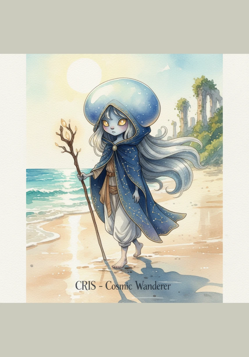 As the sun hangs high at 12 PM, the shadows on the beach grow short and crisp, grounding the magical display in a realistic world. Cris moves across the wet sand, his mature face lit with a youthful joy he hasn't felt in years. The coconut trees stand tall in the background, their dark green fronds swaying in the salt-misted air.