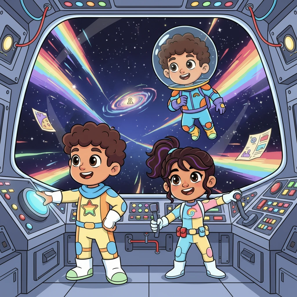 En el año 3025, Leo, Maya y Sam, tres amigos extraordinarios, vivían en la Estación Espacial Esperanza. Un día, una señal de auxilio interrumpió su rutina, proveniente de los confines de la galaxia. Sin dudarlo, abordaron su nave, la Centella, y activaron los motores de hiperespacio, listos para la aventura.