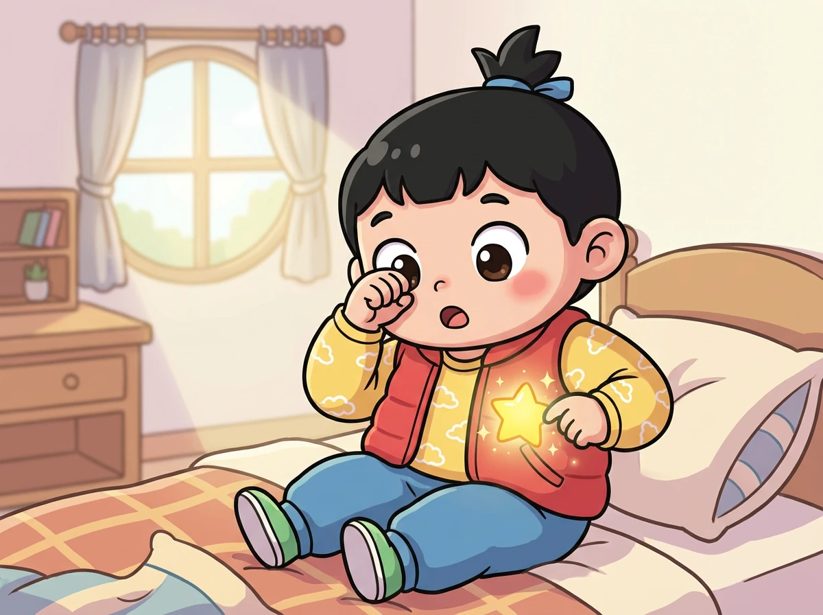 皮皮揉了揉眼睛,发现自己还在床上。原来刚才的一切都是一场梦啊!但他口袋里的星星却还在闪闪发光。