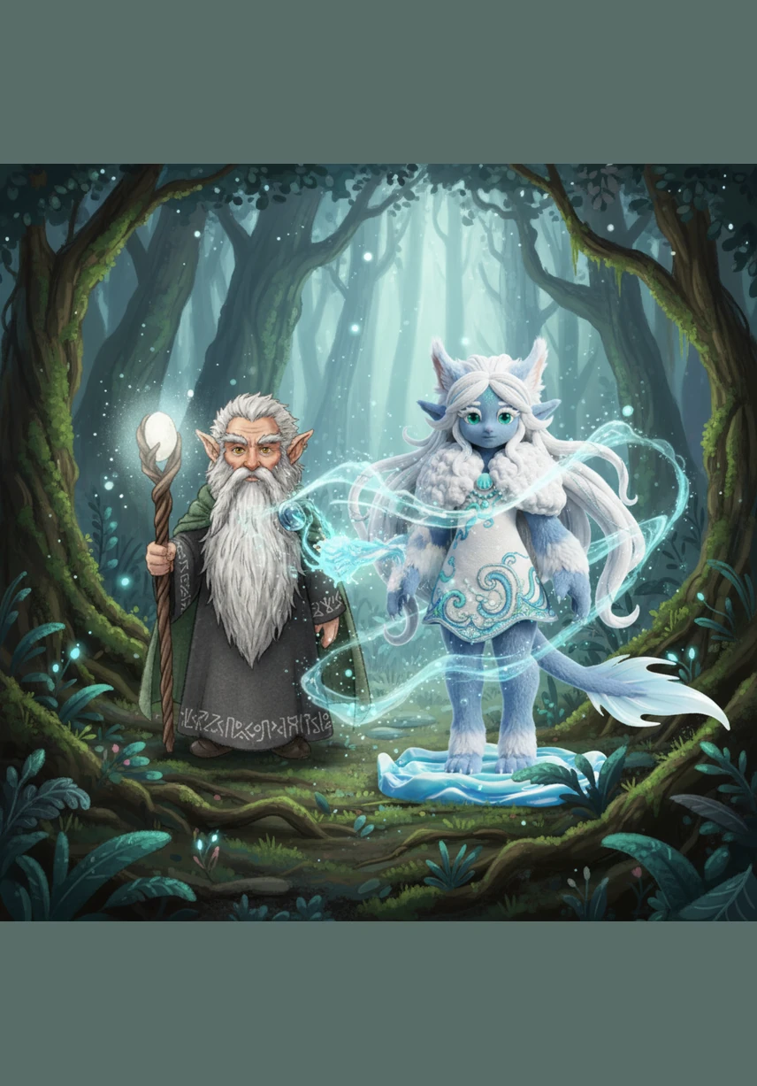 A nearby crystalline stream reflects a face that isn't mine, possessing glowing violet eyes and a youthful, ethereal grace. I am no longer in the world I knew; I have become Thalassa, a daughter of the ancient, enchanted woods.