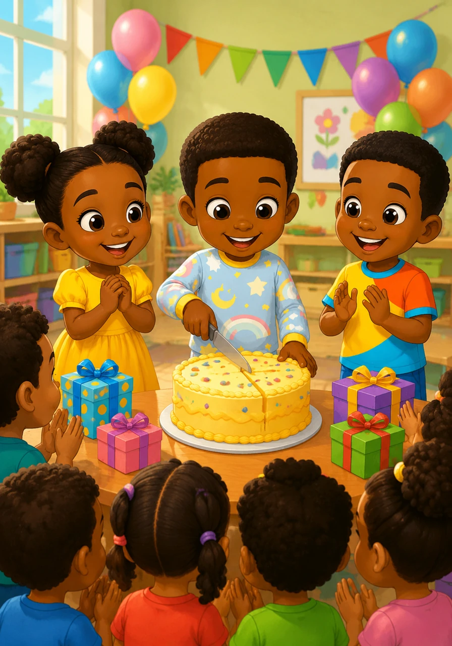 The classroom erupts in cheers as Joshua’s friends surprise him with a bright birthday cake and colorful gifts. Joshua beams with gratitude, thanking everyone before happily cutting the cake to share with every single friend.