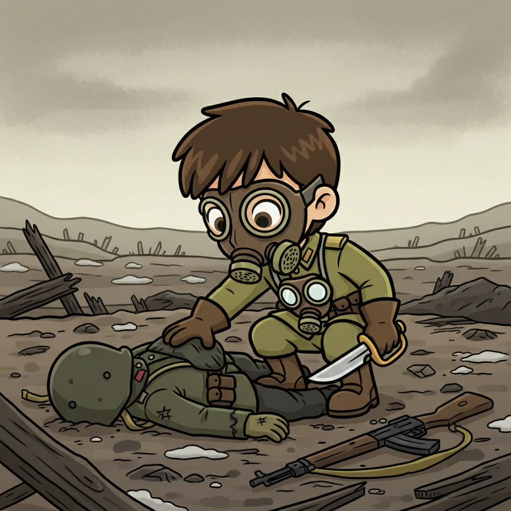 En la búsqueda desesperada de supervivientes, Iván tropezó con algo duro. Al principio pensó que era una roca, pero al acercarse, descubrió que era el cuerpo de un soldado ruso. La escena era macabra.