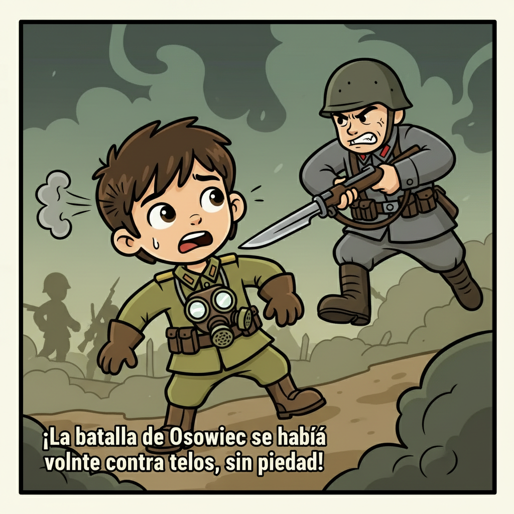 Lo último que sintió Iván fue un golpe brutal que lo aturdió. La bayoneta de un ruso, con una mirada de odio, se dirigía hacia él. La batalla de Osowiec se había vuelto contra ellos, sin piedad.