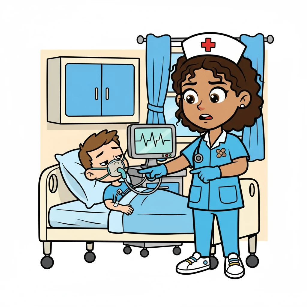 Jordan sprang into action, immediately beginning the primary assessment. Following the ABCs, she noted his labored breathing and weak pulse. She quickly applied oxygen and connected him to a cardiac monitor.