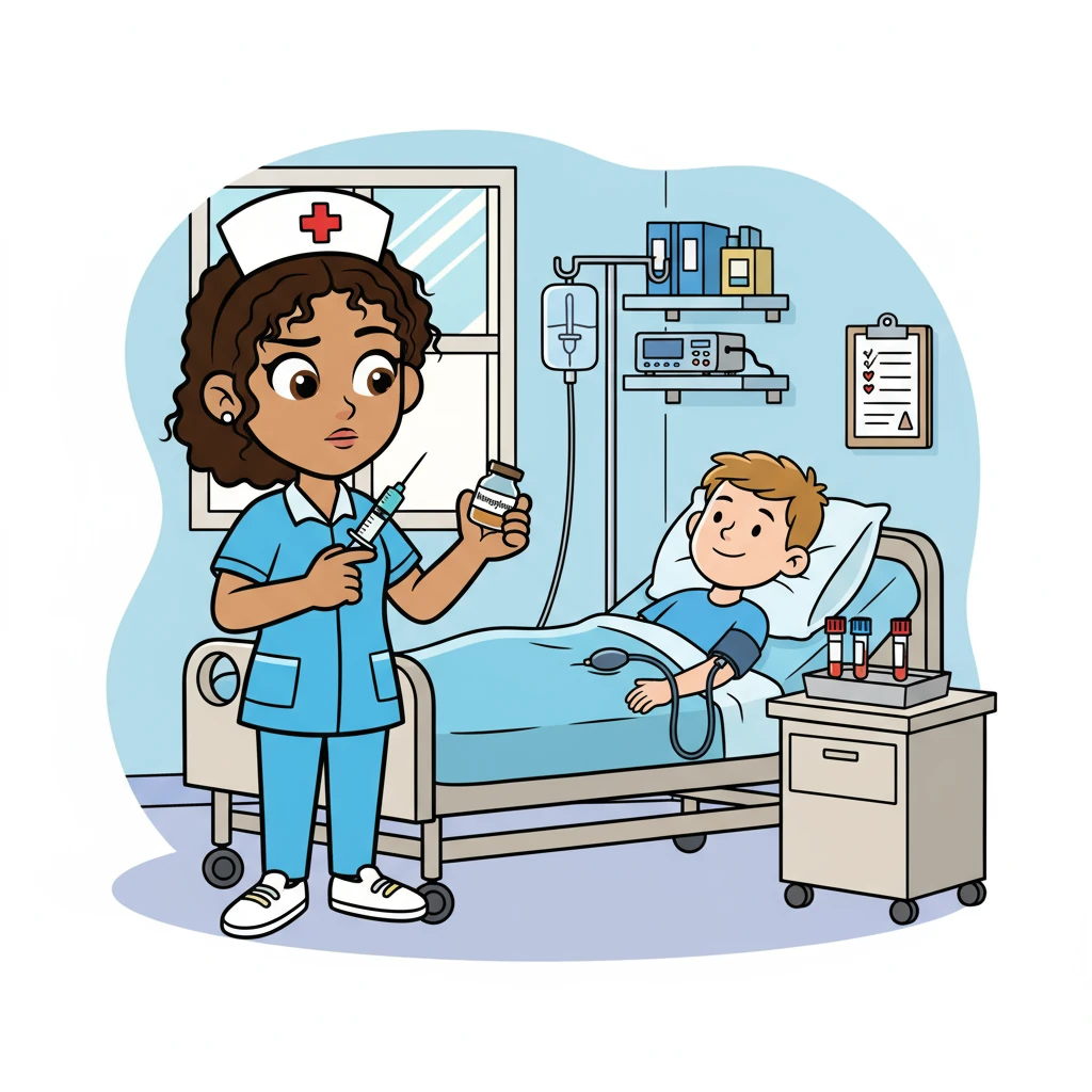 Under the physician's orders, Jordan expertly established IV lines and drew blood for crucial tests. She prepared to administer medication, thoughtfully pausing before giving nitroglycerin, recognizing his low blood pressure.
