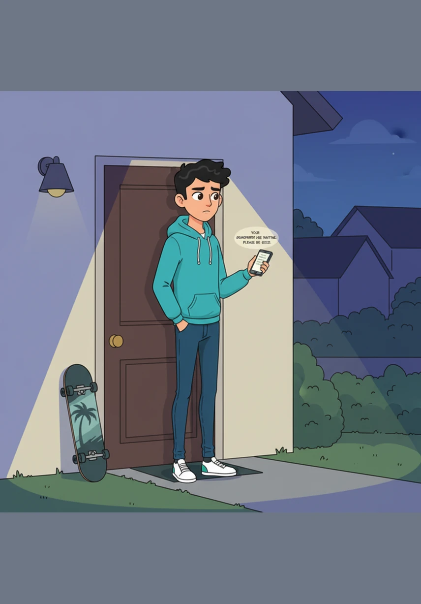 في المساء، يجلس عمر أمام حاسوبه المحمول يشاهد مقطعاً مرئياً يتحدث عن العمل الحر وكيف يمكن للشباب استغلال مهاراتهم لبناء مسار مهني. بدأ يشعر بالحماس يتدفق في عروقه، مدركاً أن موهبته في الرسم يمكن أن تفتح له أبواباً عالمية.