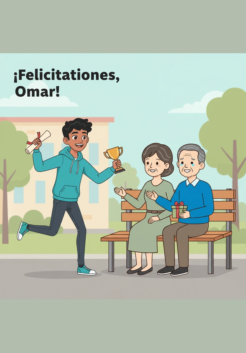 وصلت رسالة الشكر من العميل مع تقييم بخمس نجوم، وظهرت أول أرباح مادية في محفظته الإلكترونية. ركض عمر إلى والديه ليطلعهما على إنجازه، فغمرته كلمات التشجيع وفاضت عيونهم بالفخر والاعتزاز بابنهم الطموح.