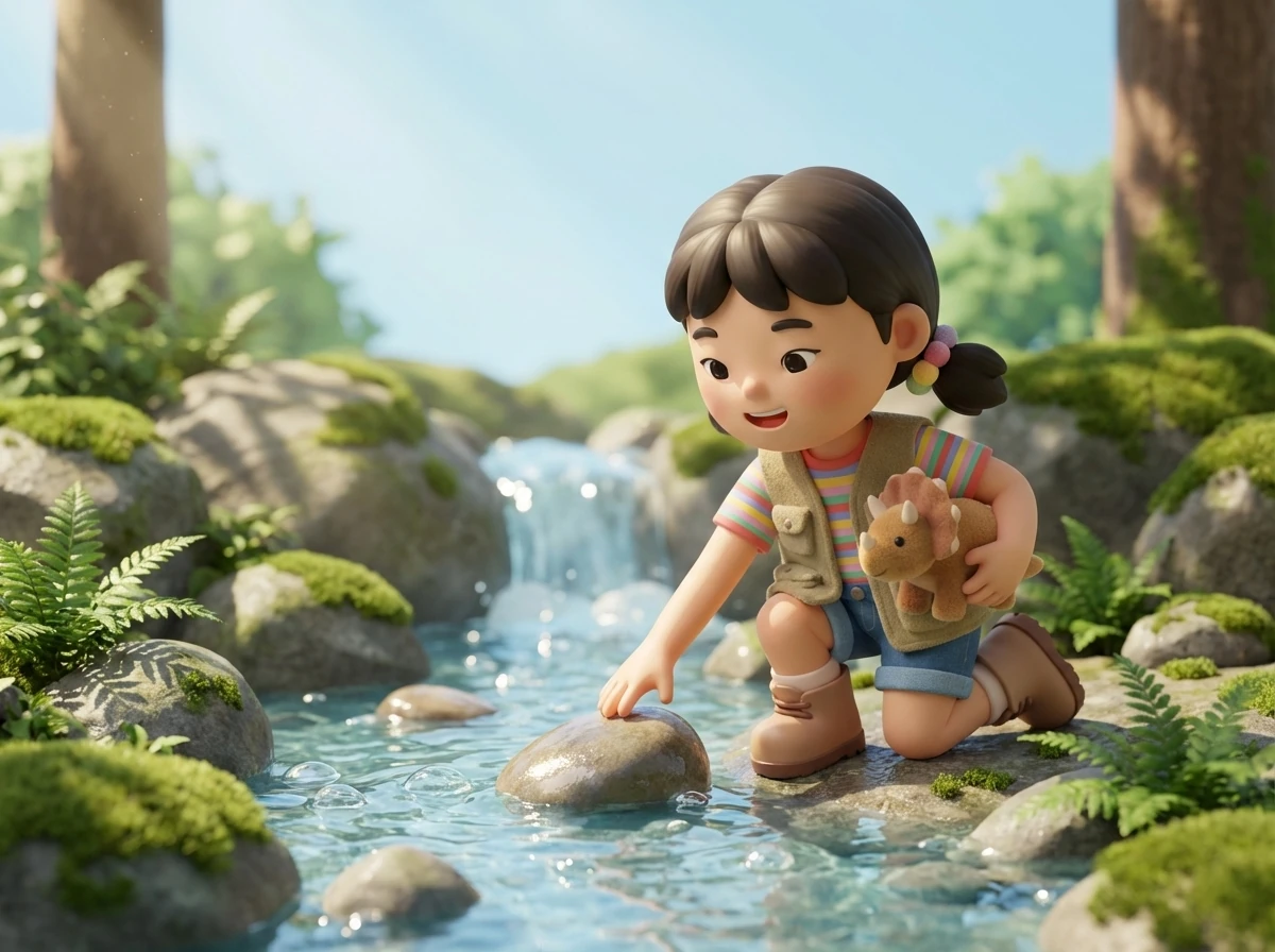 艾米莉把小石头放回盒子里，她知道，这段奇妙的侏罗纪公园之旅将会永远留在她的记忆中。