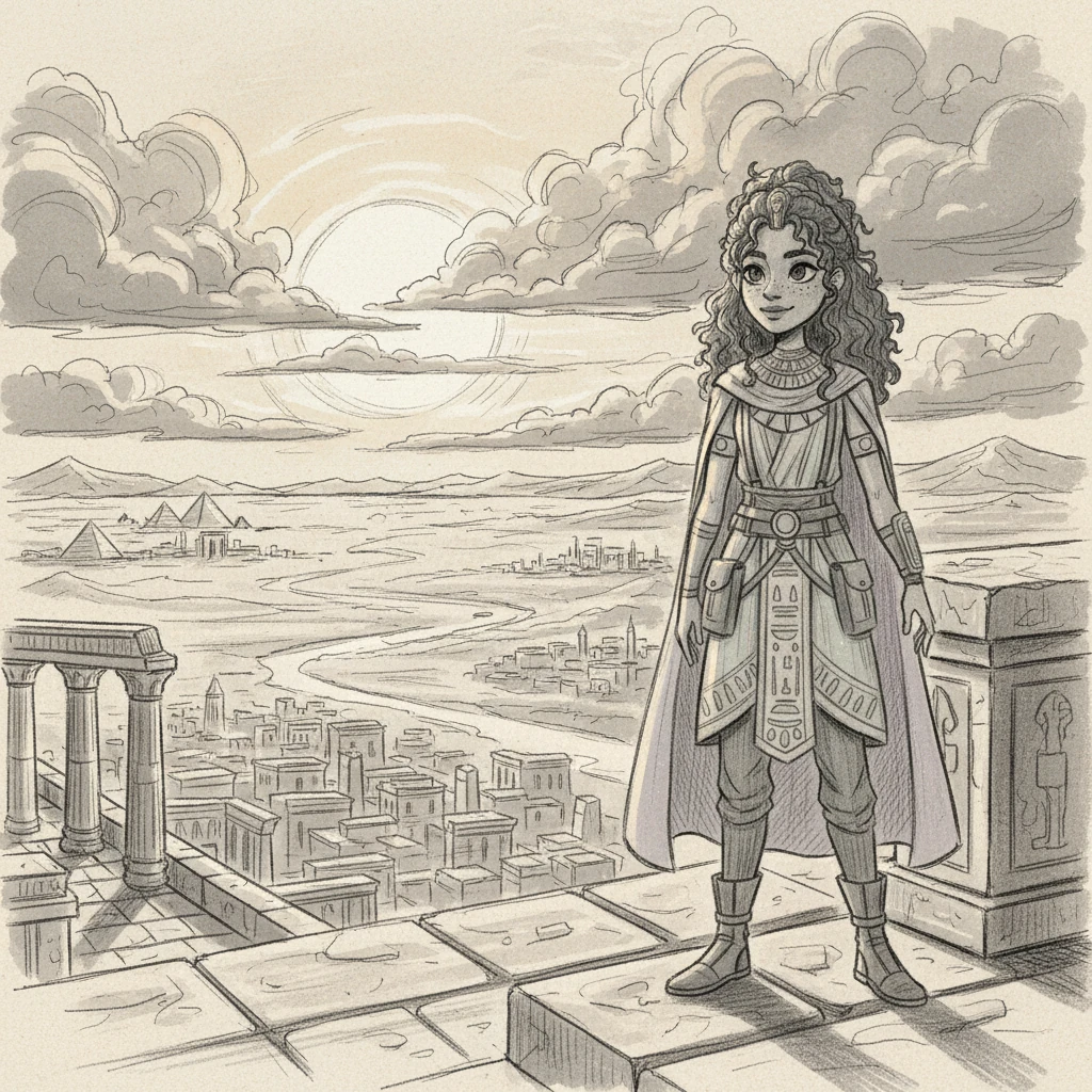 As the sun dips below the horizon, painting the sky in fiery hues, Elara feels an overwhelming sense of awe. Standing in the cradle of civilization, she grasps the immense span of human history, realizing her own small place within it.