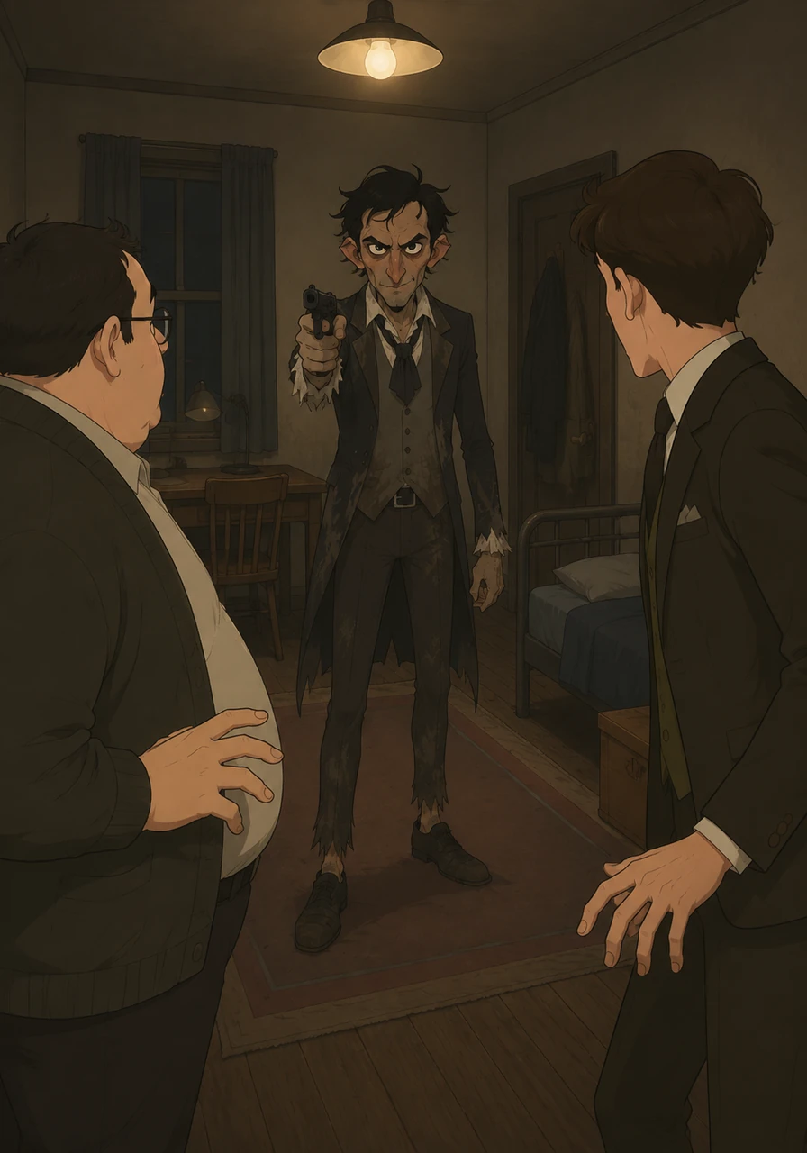 As Ausable switches on the light in his small room, they are both startled to find a slender man named Max standing in the center. Max holds a small black automatic pistol, his eyes cold and focused on the secret report Ausable is expecting.