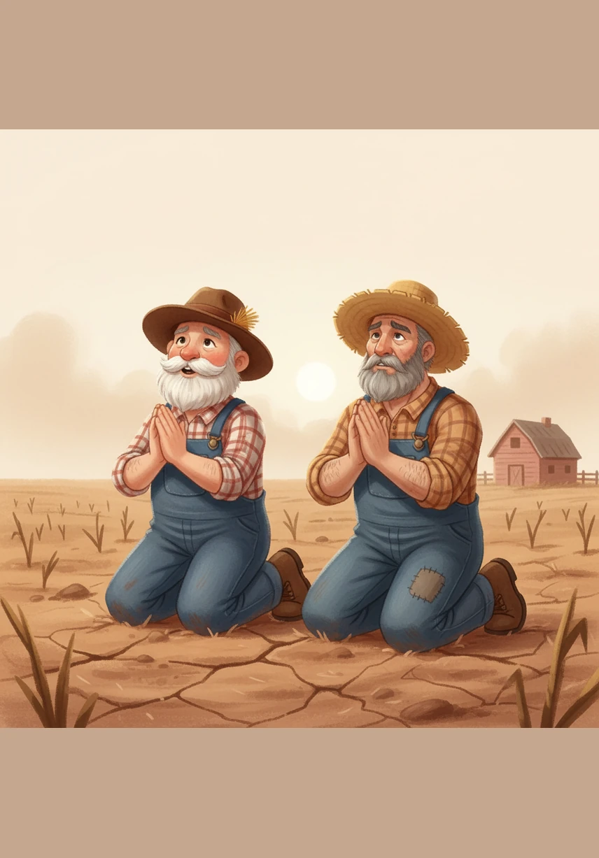 Every morning, both men kneel in the hot dust and clasp their hands in prayer, asking for the heavens to open. They share the same hope and the same plea, desperate for their families to survive the long, dry season.