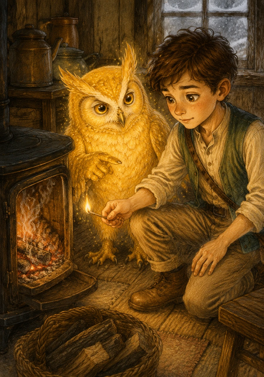 Leo struck a match, watching the wood turn to ash while warmth filled the chilly room. Aris pointed out that the energy stored in the wood didn't vanish; it simply turned into the heat on their skin and the light in their eyes.
