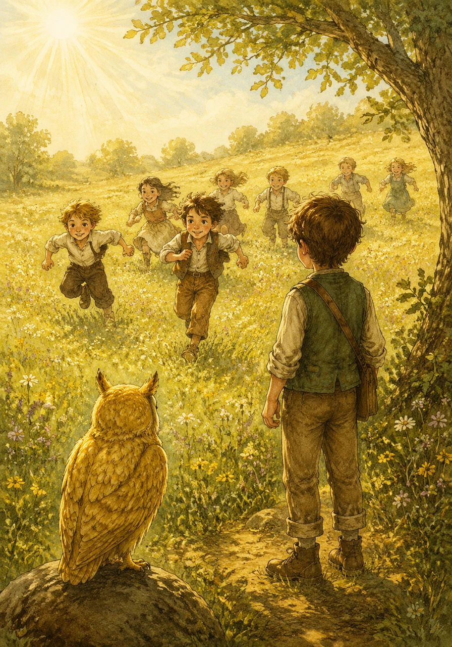 They watched a group of children racing through a meadow, fueled by the apples they had eaten for breakfast. The sun’s energy had moved from the rays to the fruit, and now it lived in the children’s laughter and fast-moving legs.