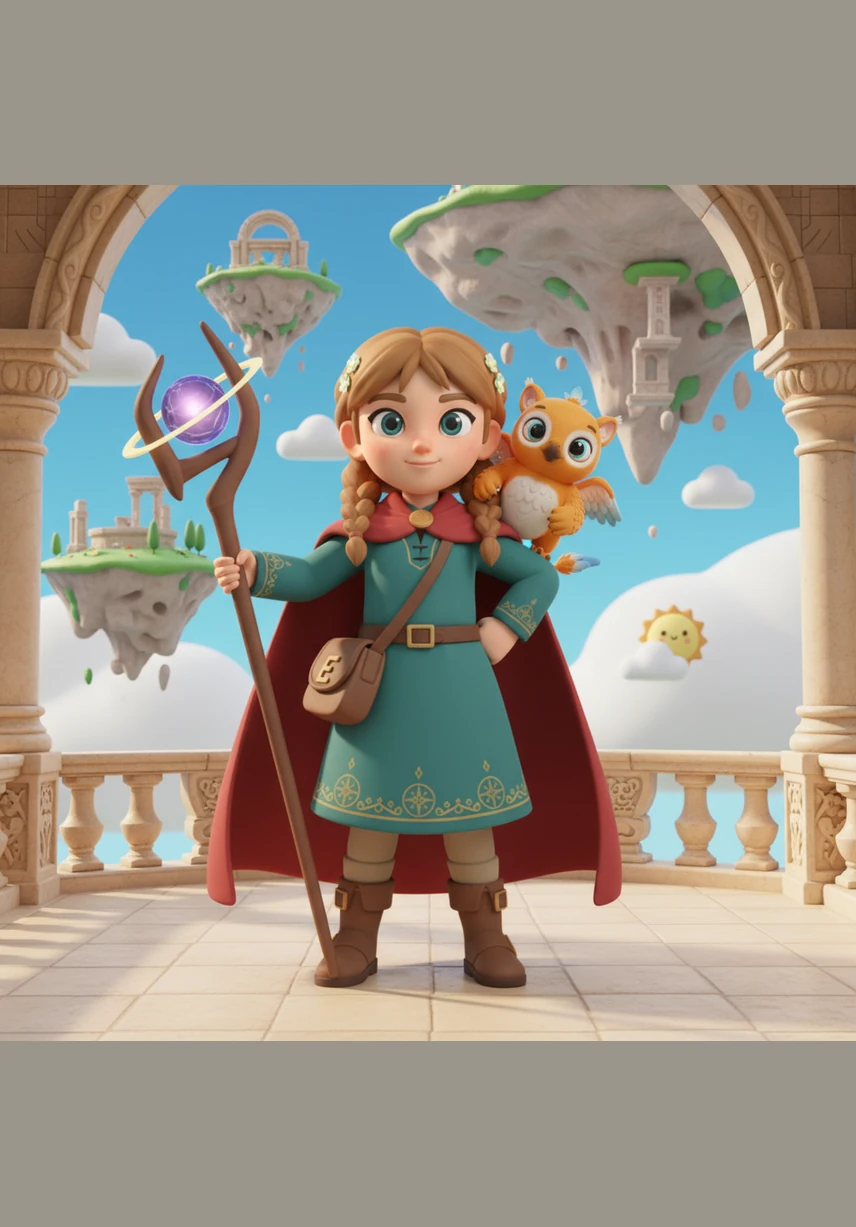 Princess Elara lived in the magnificent kingdom of Aetheria, a city of white marble and golden towers that floated high above the clouds. From her balcony, she watched the sunset paint the sky in shades of violet and orange while the Sky Crystals hummed softly.