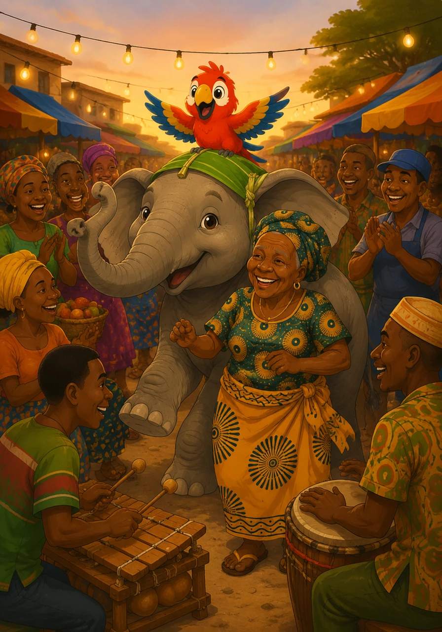 La journée se termina par une grande fête improvisée au son du balafon et des rires des commerçants d'Adjamé. Babou, entouré de tous ses amis, comprit que le plus beau des trésors était de voir le sourire revenir sur le visage de ceux qu'on aime.