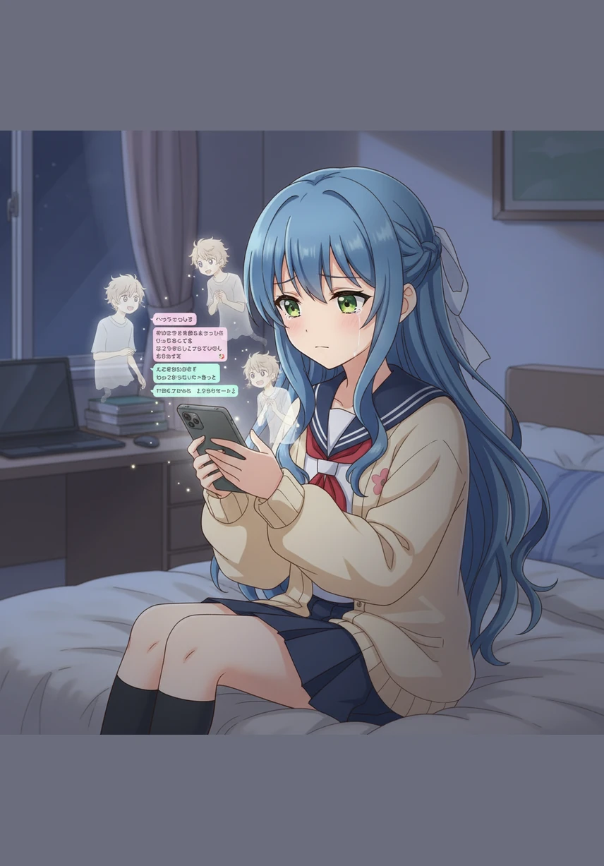 She scrolls through the mounting thread of messages, realizing they are echoes of the conversations they never got to finish. Each text feels like a fragment of a soul reaching out from the digital void to bridge the gap left by a sudden, tragic accident.