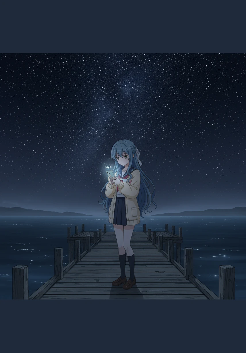 Following the instructions in the latest message, Maya travels to the old pier where they first met under a vast canopy of stars. The air is thick with the scent of salt and memories, and her phone vibrates with a final, heart-wrenching prompt: Say it.