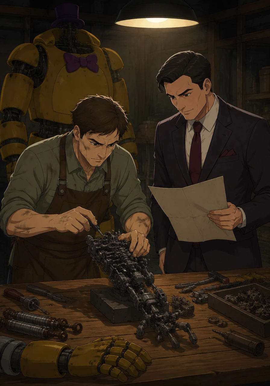 Their hard work culminated in a groundbreaking but highly intricate invention known as the springlock mechanism. These specialized joints could hold the heavy animatronic parts back against the outer frame, allowing a human performer to safely wear the robotic suit.