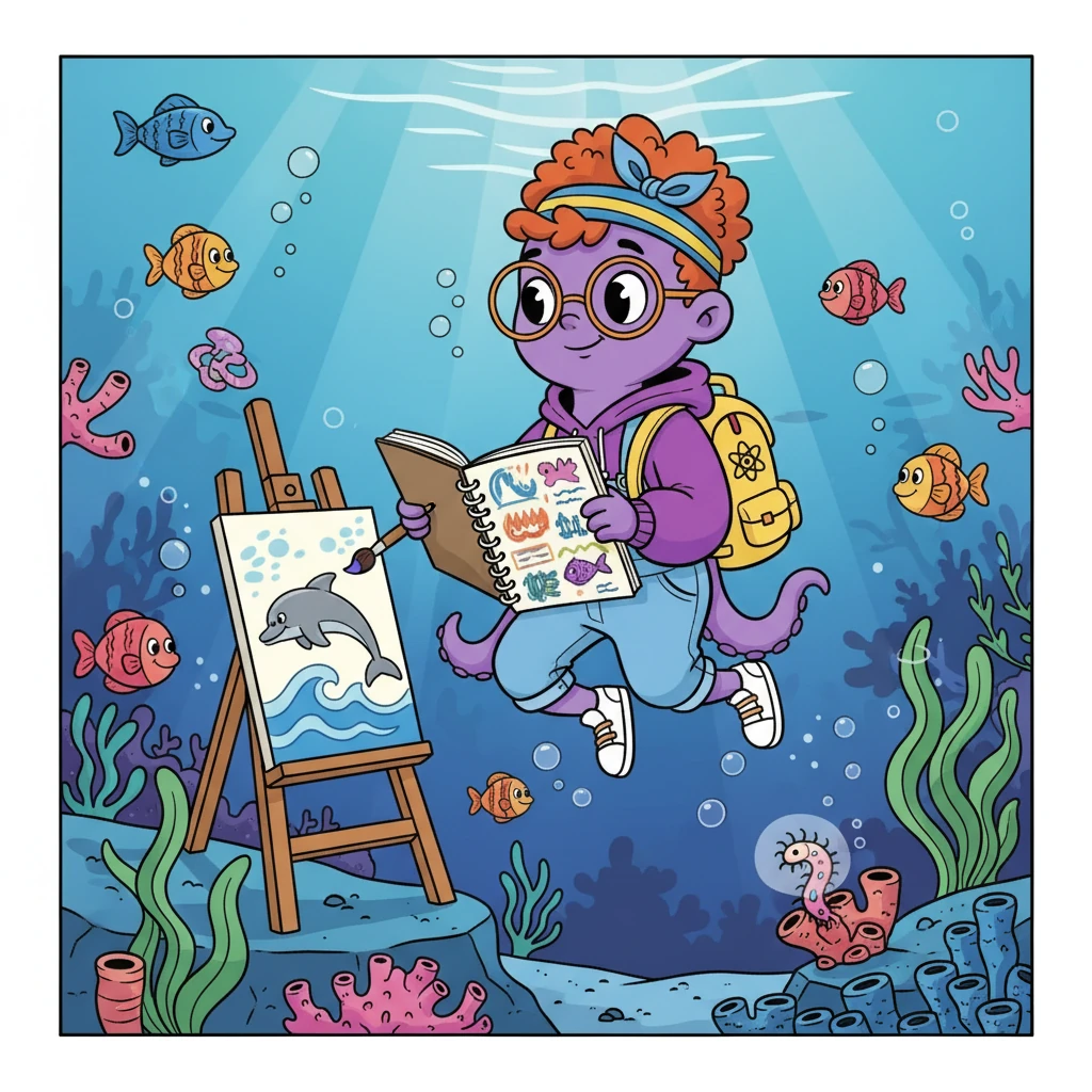 Octavia took a deep breath and decided to focus. She carefully considered her passions and talents. Finally, she chose marine biology and art, combining her love for the ocean and her creative flair.