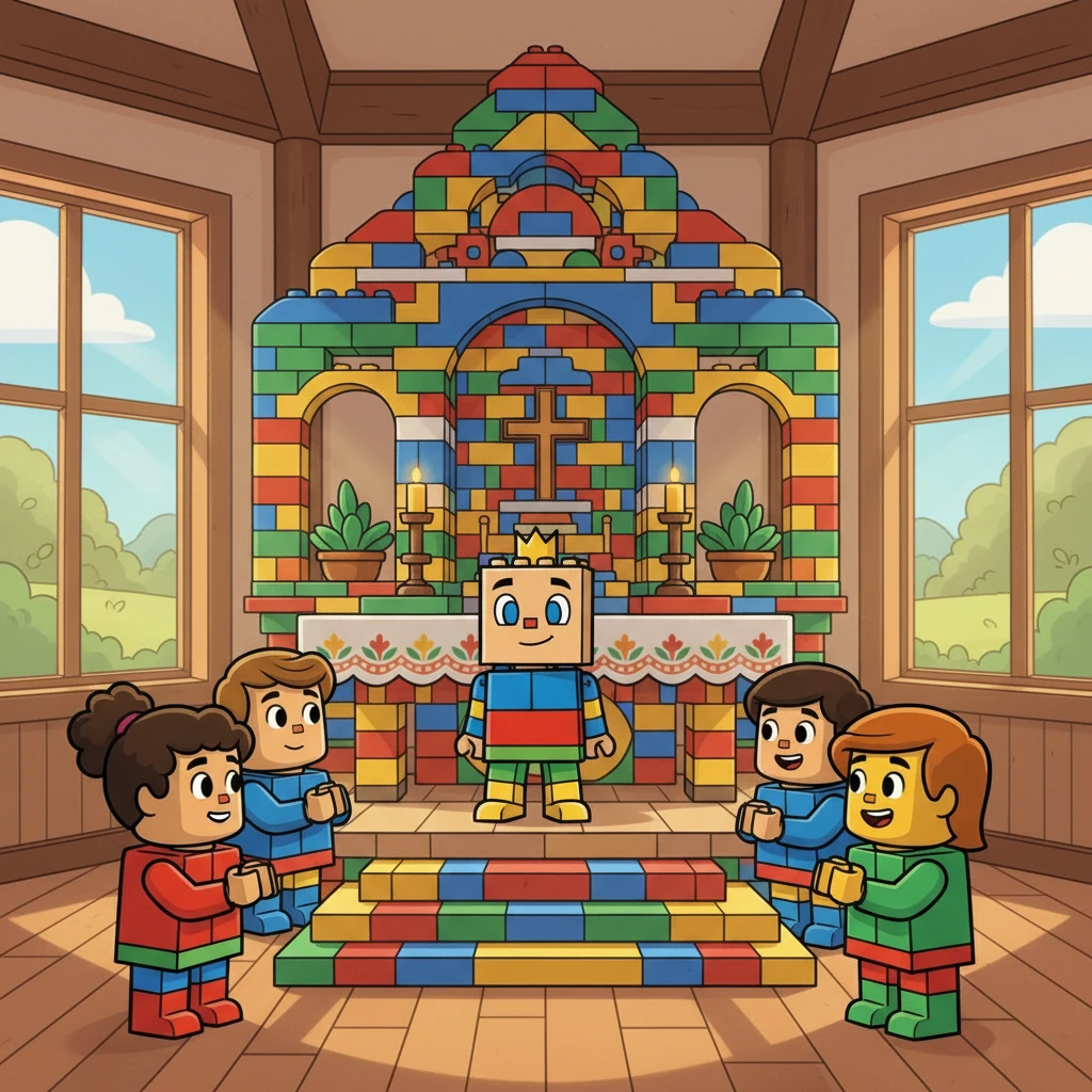Samuel decidiu seguir os ensinamentos do livro. Ele começou a construir um altar especial, feito com blocos de LEGO, onde podia orar e conversar com Deus. Ele convidou seus amigos para se juntarem a ele, e juntos, eles compartilharam a fé.