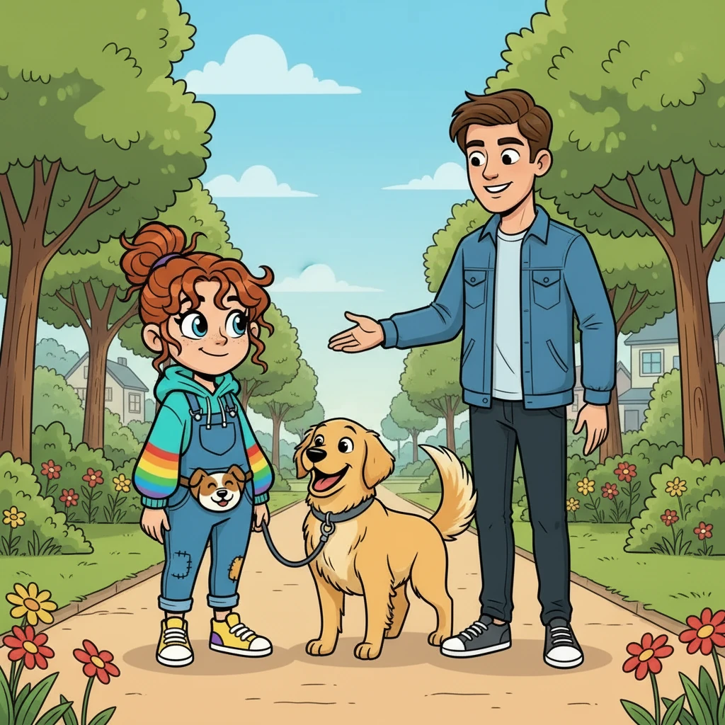 The handsome neighbour, whose name was Liam, introduced her to the Golden Retriever, aptly named Sunny. Sunny wagged its tail excitedly, clearly ready for a walk. Anna felt her nervousness melt away.