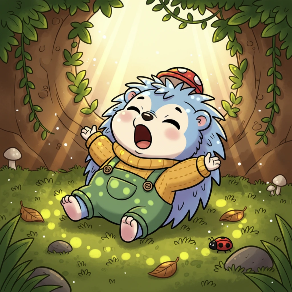 Pip the Hedgehog stirred in his cozy burrow, a tiny yawn escaping his snout. Sunlight dappled through the leaves above, painting dancing patterns on his soft moss bed. Today felt like a day for a quiet adventure, a gentle exploration of the world just beyond his door. He stretched his little legs, a thoughtful glint in his big, round eyes.