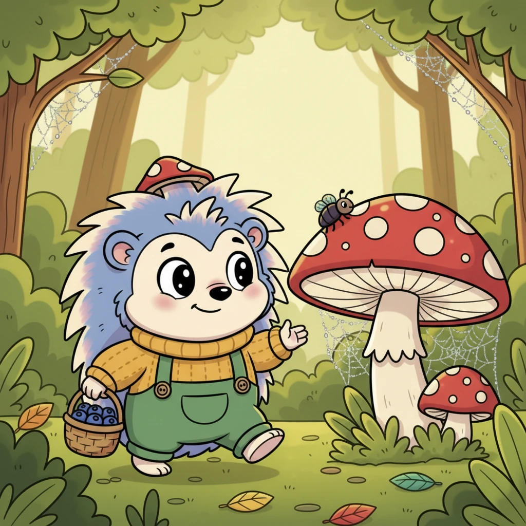 With a determined wiggle, Pip ambled into the forest, his keen eyes sparkling with wonder. Each dewy spiderweb shimmered like a tiny silver hammock strung between branches. He paused to admire a vibrant red mushroom, its cap a perfect little umbrella for a passing beetle. The world was full of such small, delightful surprises.