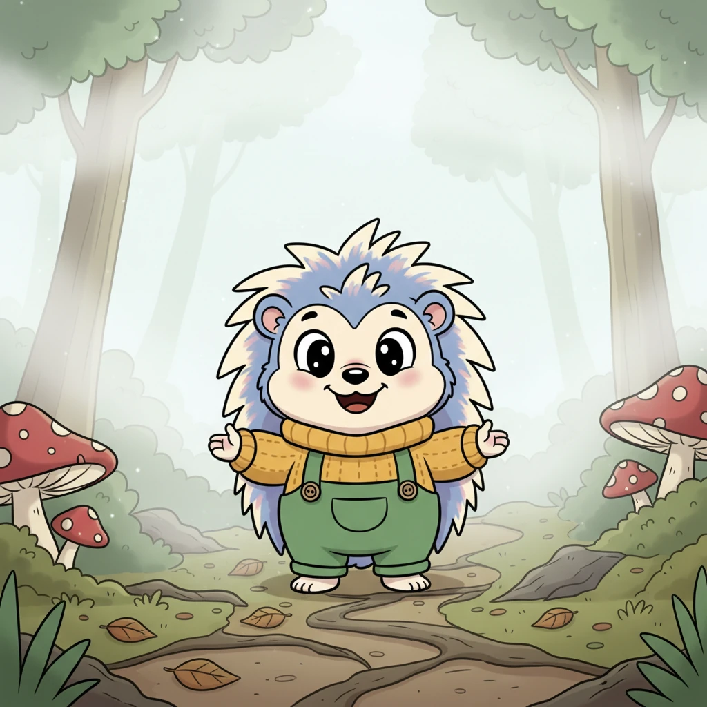 Pip awoke to a world transformed. A soft, pearly fog had rolled in, blanketing the forest in a dreamy haze. Trees appeared as gentle giants, and familiar paths now held a mysterious allure. Instead of fear, Pip felt a quiet sense of wonder, as if he had stepped into a secret, hushed painting.