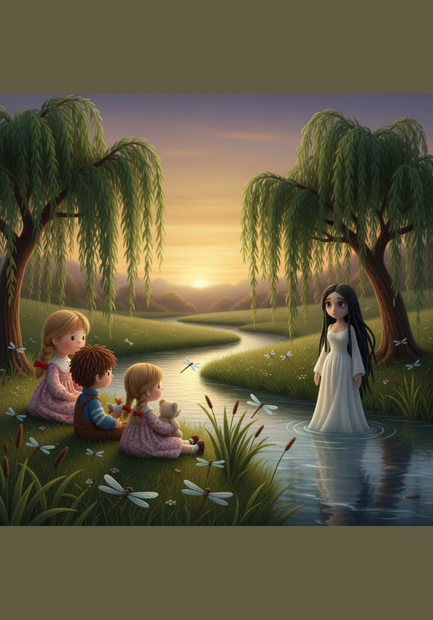 Every evening as the sky turned to shades of honey and violet, Maria took her children to the banks of the great winding river. They watched the dragonflies dance among the reeds while the willow trees dipped their long, emerald branches into the cool, flowing water.