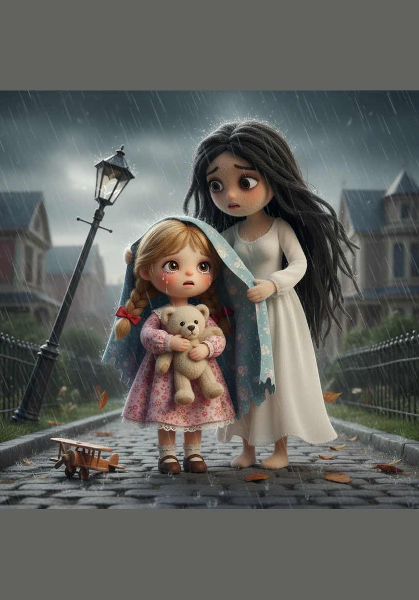 One afternoon, a sudden and fierce storm swept down from the mountains, turning the gentle river into a rushing, dark torrent. In the swirling gray mist and the roar of the rain, Maria lost sight of her children near the treacherous edge of the water.