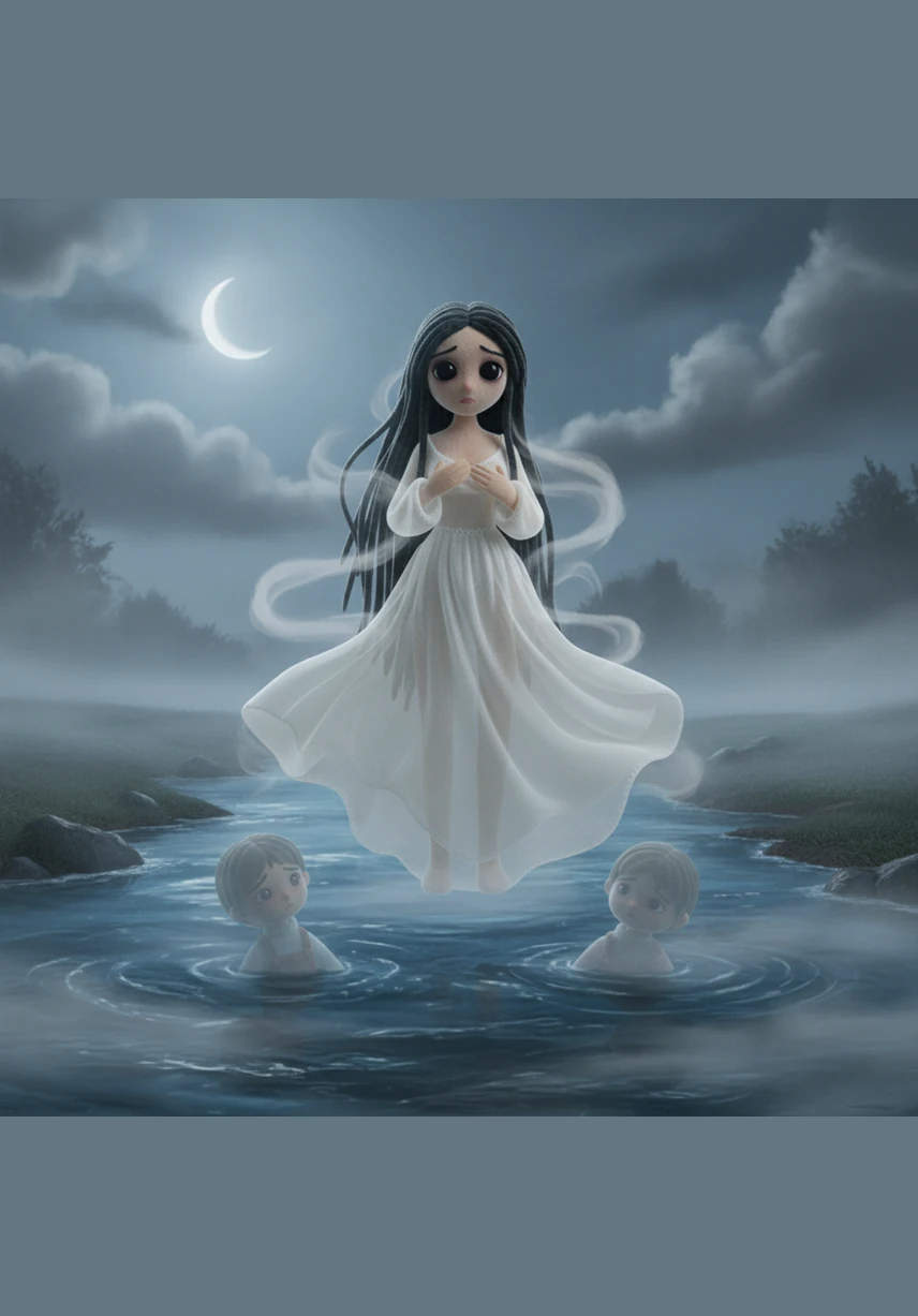 As the nights turned into weeks, Maria’s overwhelming grief began to change her very essence. She transformed into a spirit of the mist, draped in a gown as white as a lily, forever tied to the river where her heart remained.
