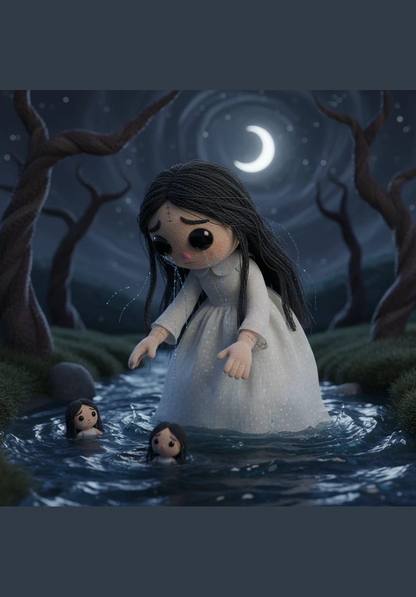 Over time, Maria became a legend known as La Llorona, the Weeping Woman, a mysterious guardian of the river. She was no longer feared, but seen as a reminder of the deep, unbreakable bonds of love that even time cannot erase.
