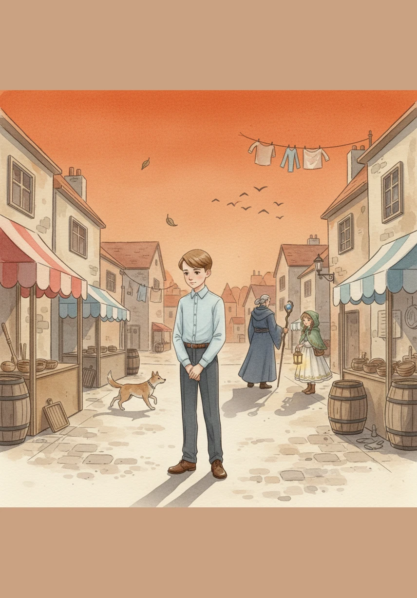 As the sun hung unmoving in the orange sky, a sense of loneliness began to settle in Oliver's heart. He missed the sound of laughter, the barking of dogs, and the chaotic music of the busy street. He realized that a world without movement was a world without life and shared joy.