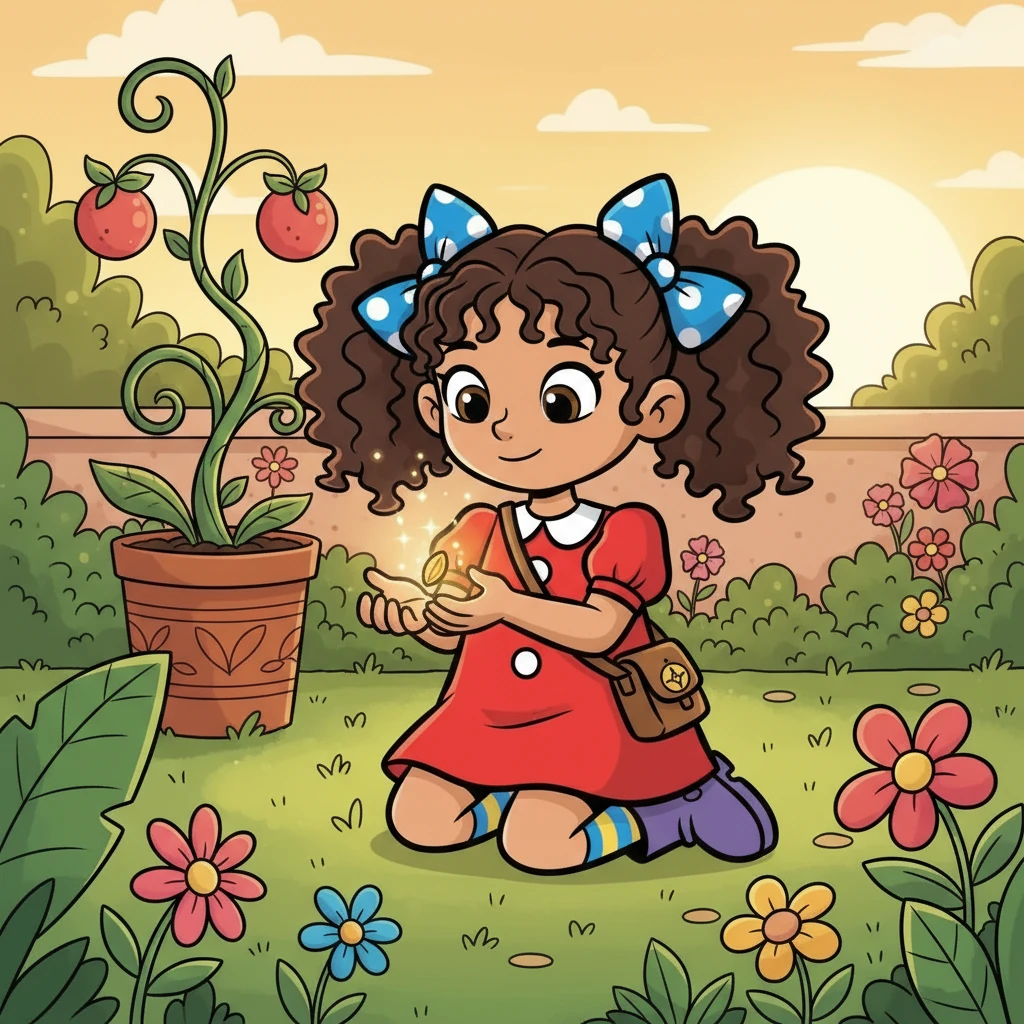 Curiosity sparked in Maya's eyes as she carefully picked up the seed. It felt warm and tingly in her hand. A tiny voice whispered, "Plant me! Plant me!" Maya, never one to shy away from adventure, decided to follow the seed's instruction.