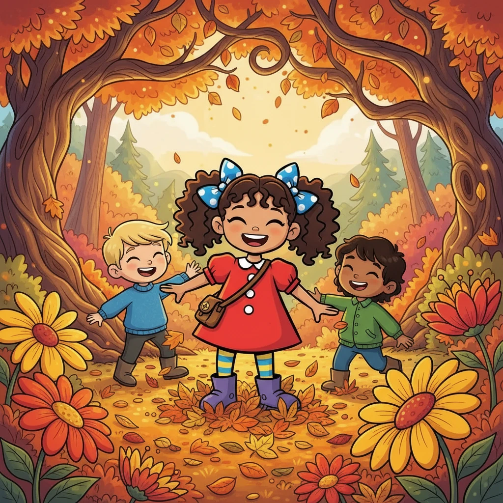 Together, Maya and her friends played amongst the golden leaves and sweet-smelling flowers. They laughed and imagined, creating their own magical stories under the tree's enchanting branches. Maya knew this was the start of many wonderful adventures.