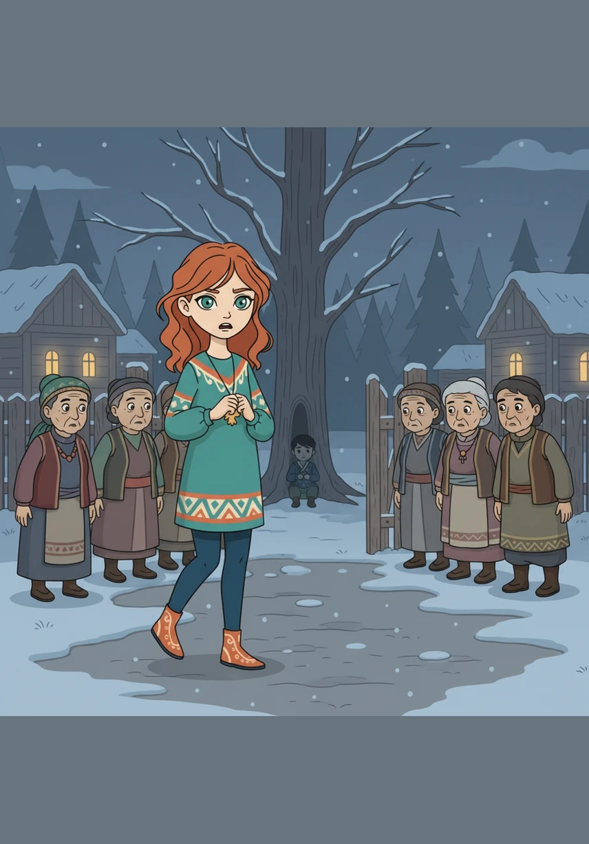 To everyone's surprise, Saikal took a trembling step forward and volunteered to find the boy. "I am afraid too," she said softly to the elders as they stared in disbelief. "But the little boy is out there alone, and he must be even more frightened than I am."