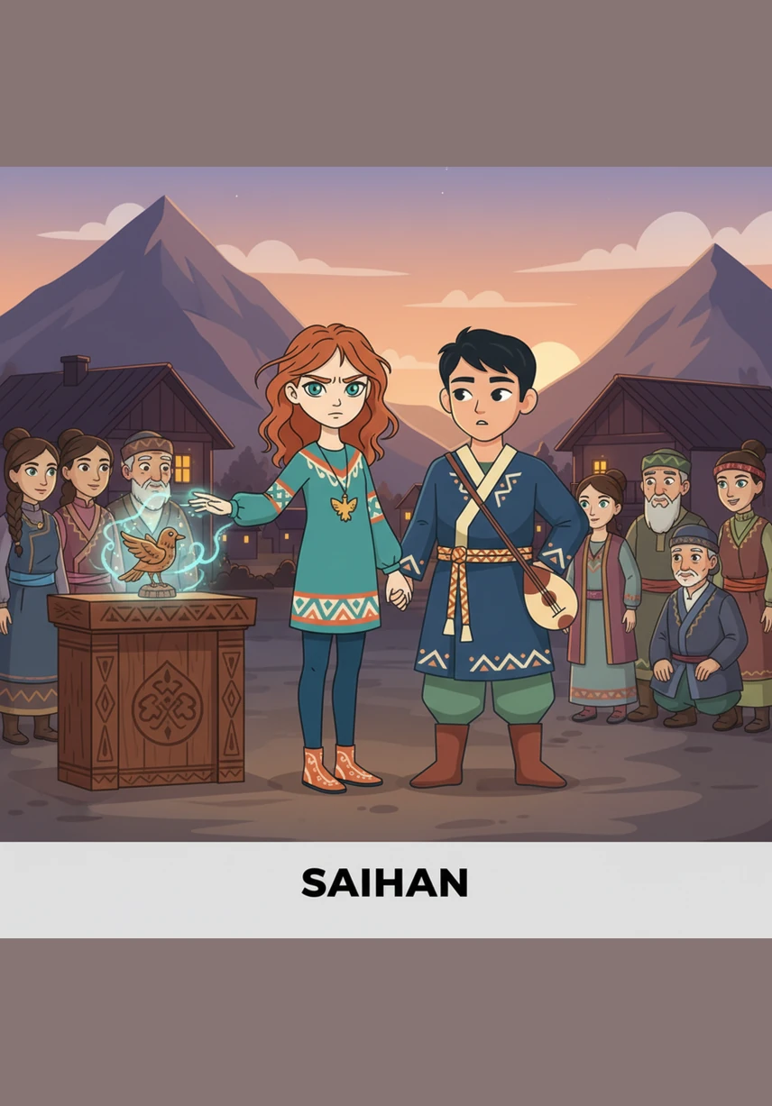 The village met them with cheers and tears of joy, calling Saikal the bravest soul in the mountains. Saikal smiled, finally understanding the secret of the legends she used to fear. Bravery lives in those who choose to keep going, no matter how much their hearts might tremble.