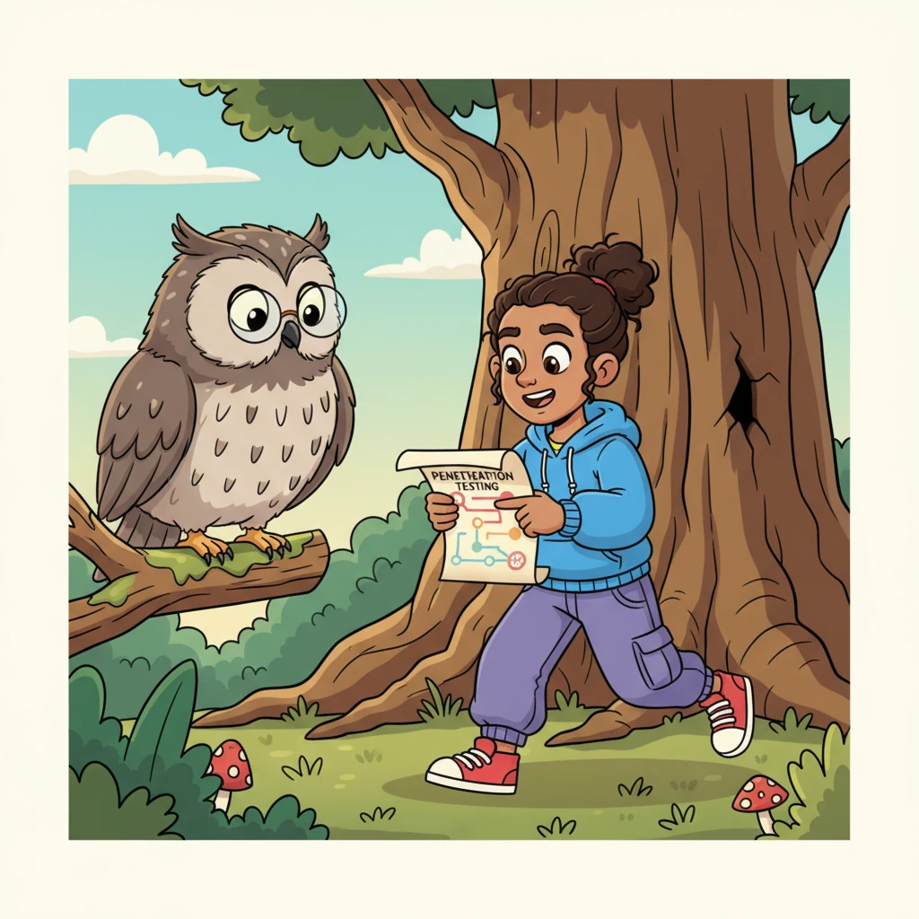Quick as a flash, Pippa scampered back out and raced to Elder Owl. She proudly pointed to the loose bark and the secret crack on her map. "I found a way in!" she chirped, explaining exactly how she did it.
