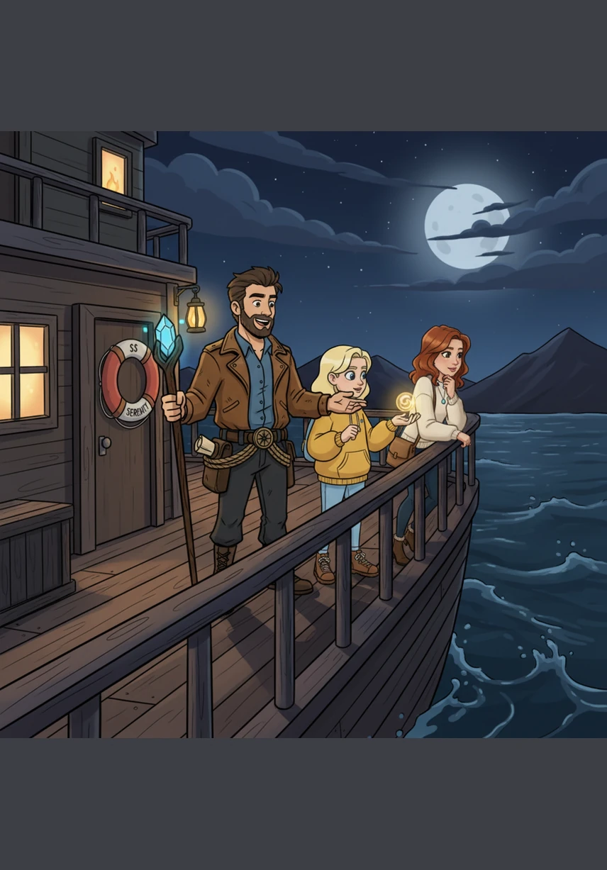 Elias stood on the deck of the SS Serenity, watching the moonlight dance across the calm Atlantic waves. His wife Sarah and their two children laughed nearby, unaware that the peaceful night was about to change forever.