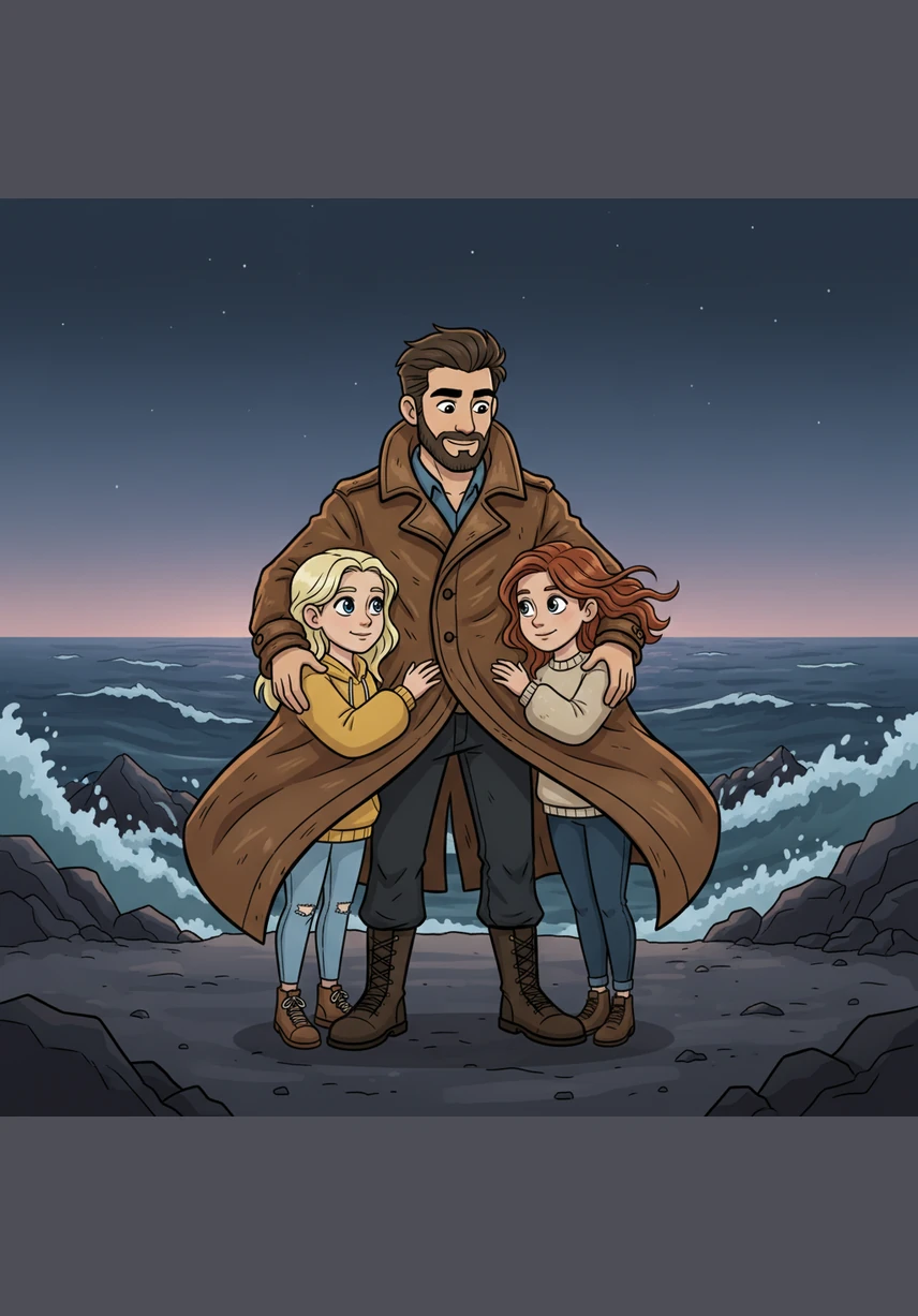 As the temperature dropped, Elias wrapped his coat around Leo and Mia to keep them warm against the biting ocean air. He spoke in a soft, steady voice, promising them that the sun would rise and they would see home again.