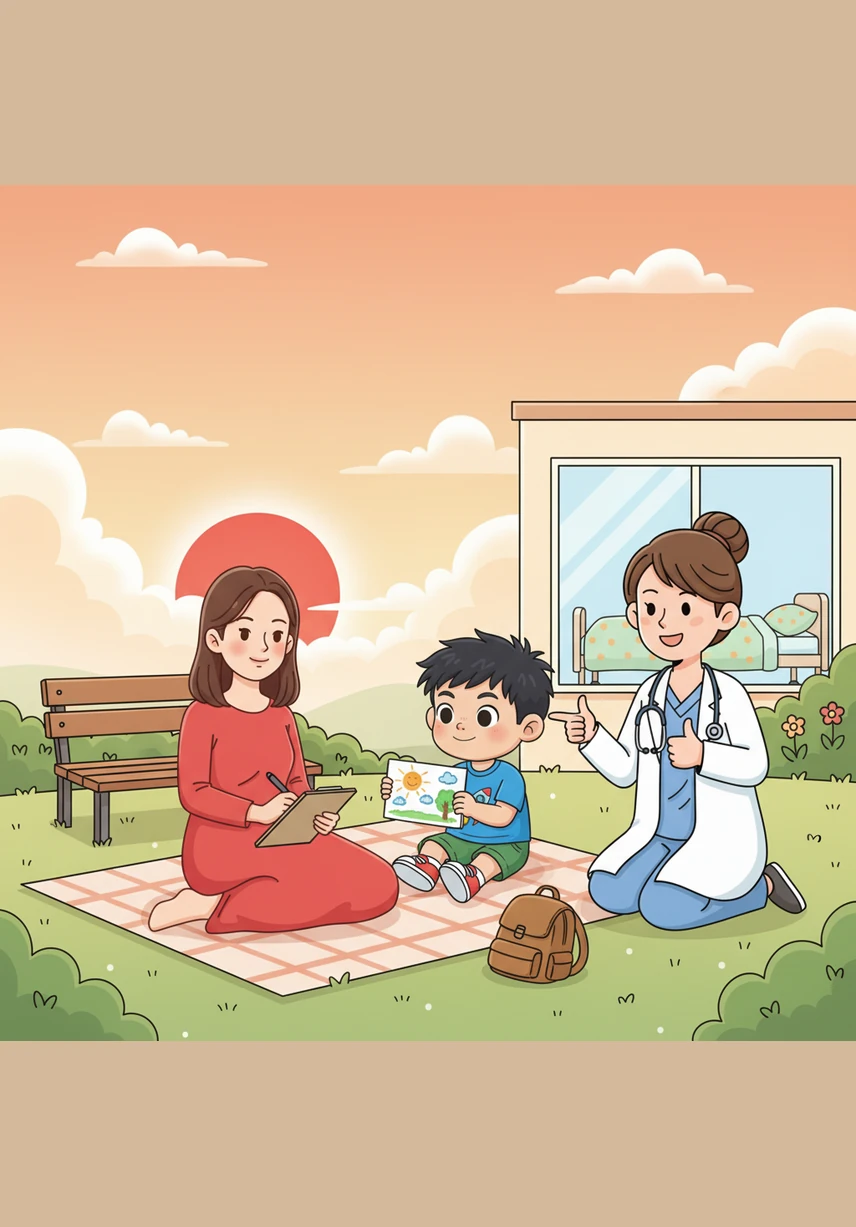 清晨，鲜红的太阳从地平线缓缓升起，给大地披上了金装。大公鸡站在红色的屋顶上，挺起胸膛，大声地叫唤着人们起床迎接新的一天。