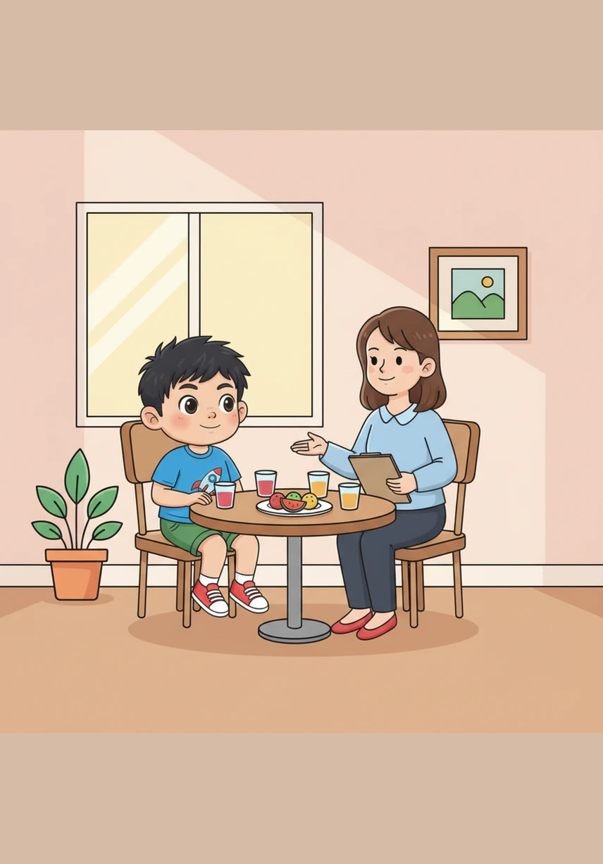 一张圆圆的小木桌上，整齐地摆放着八颗五颜六色的糖果，旁边写着一个大大的数字8。这些糖果外壳晶莹剔透，看起来香甜可口，让人垂涎欲滴。