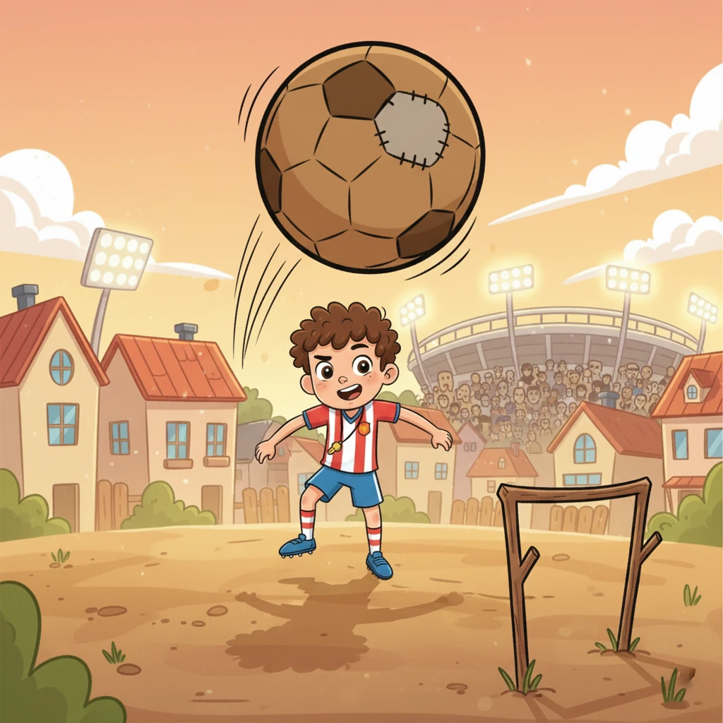 The ball soared through the air, curving perfectly towards the goal. The crowd held their breath. Time seemed to slow down as the ball neared the net. It was a moment of pure focus and determination.