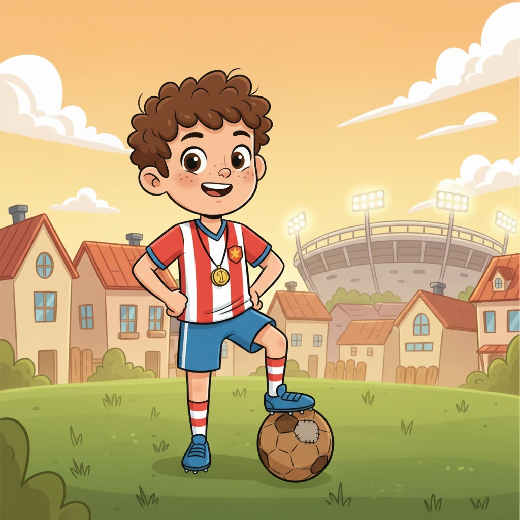 Ronaldo learned that day that with hard work and belief, anything is possible. He continued to play, always remembering the feeling of the winning goal and the power of his hero's roar. His journey had just begun, with the world at his feet.