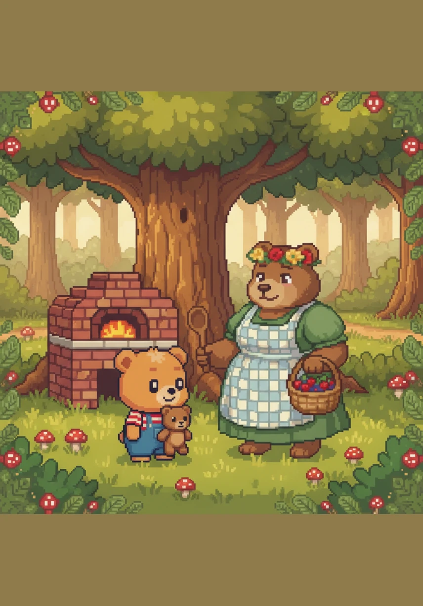 Suddenly, Barnaby heard a tiny splash and felt a wave of relief wash over him. A big, bright smile spread across his face because he realized he had finally done it. He called out for Mommy Bear, eager to share the exciting news of his very first success.