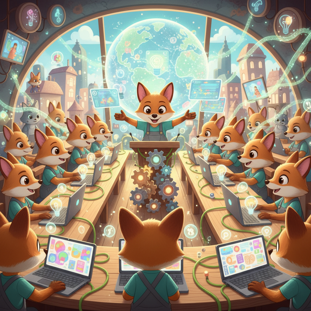 El equipo, con sus computadoras portátiles abiertas y llenas de ideas, parecía un vibrante jardín de creatividad. Sofía explicó el objetivo: crear una aplicación que cambiara la forma en que la gente interactuaba con el mundo. La energía en la sala era palpable, una mezcla de emoción y desafío.