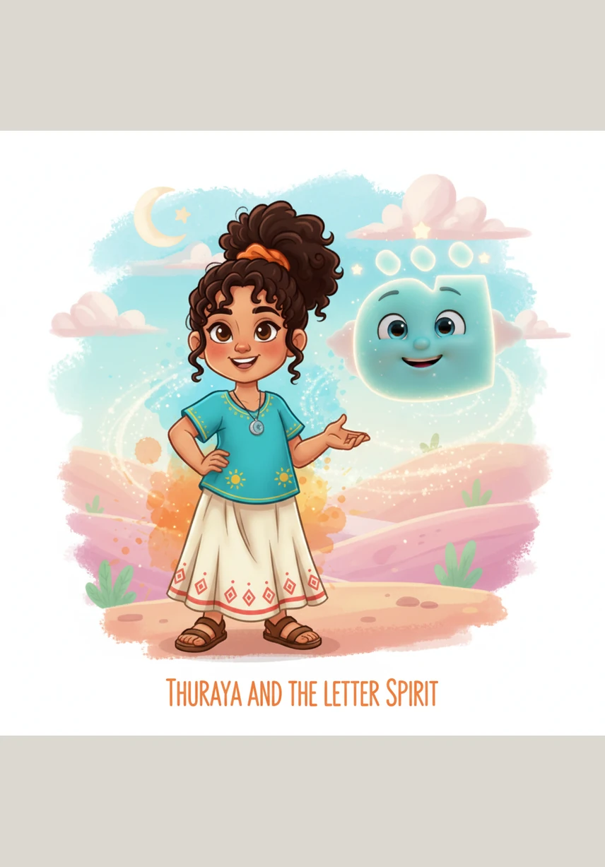 The little fox looked up at Thuraya and said, I love the sound of the letter Thaa, but I want it to be long and musical!