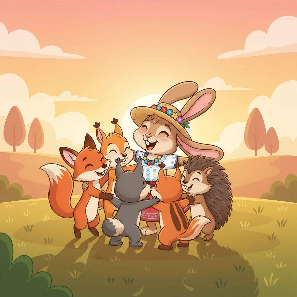 Al final del día, Rosita y sus amigos se abrazaron con cariño. Rosita se sintió muy feliz y supo que el respeto hacía que los juegos fueran más divertidos y que la amistad brillara aún más fuerte. Había aprendido el secreto del respeto.