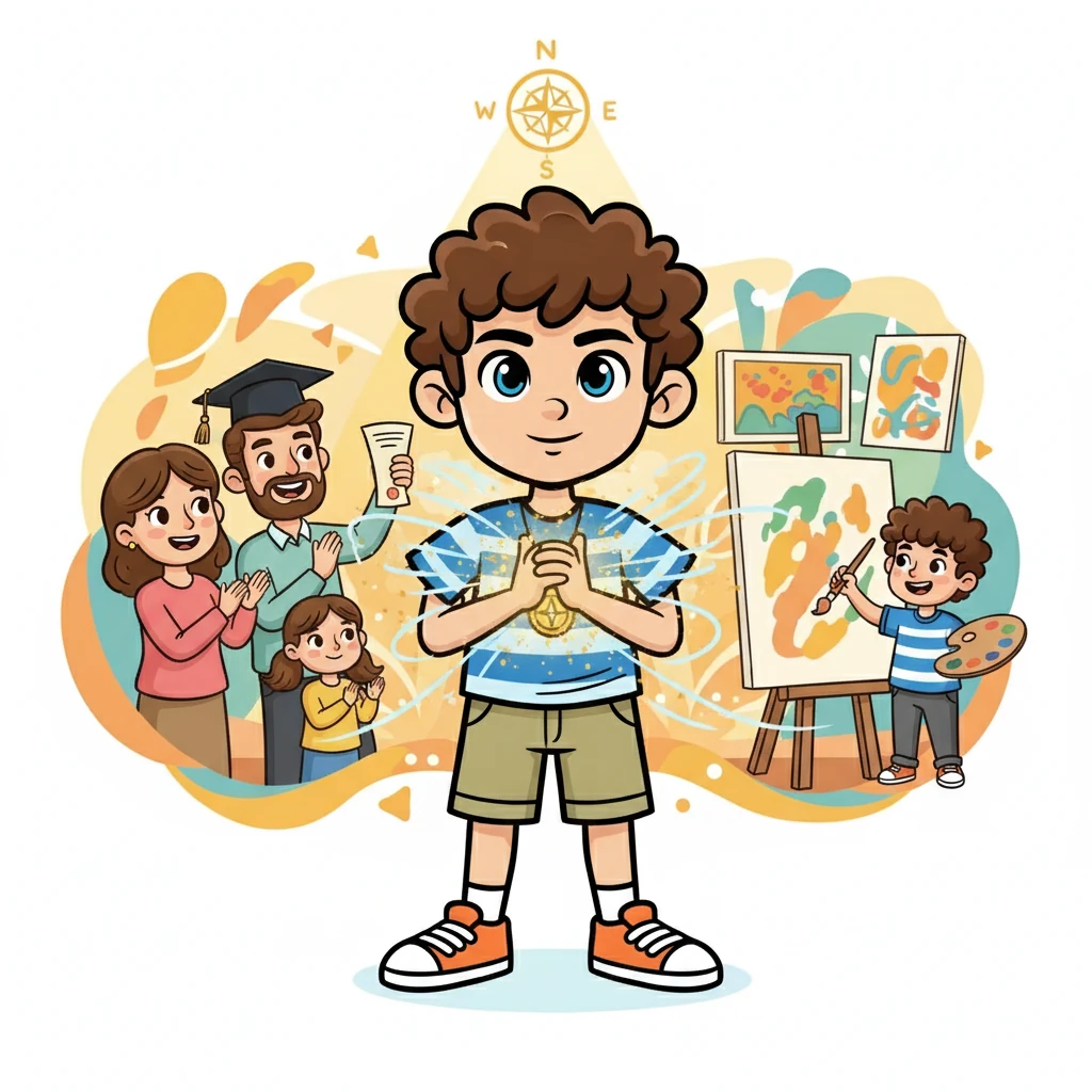 Lucas refletiu sobre seus anseios e sonhos. Ele percebeu que seu maior desejo era orgulhar a família e fazer o que amava. Assim, descobriu seu propósito, a motivação que o guiaria.